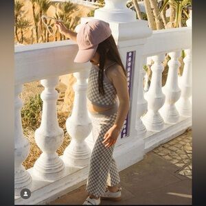 Rylee + Cru checkered knit set